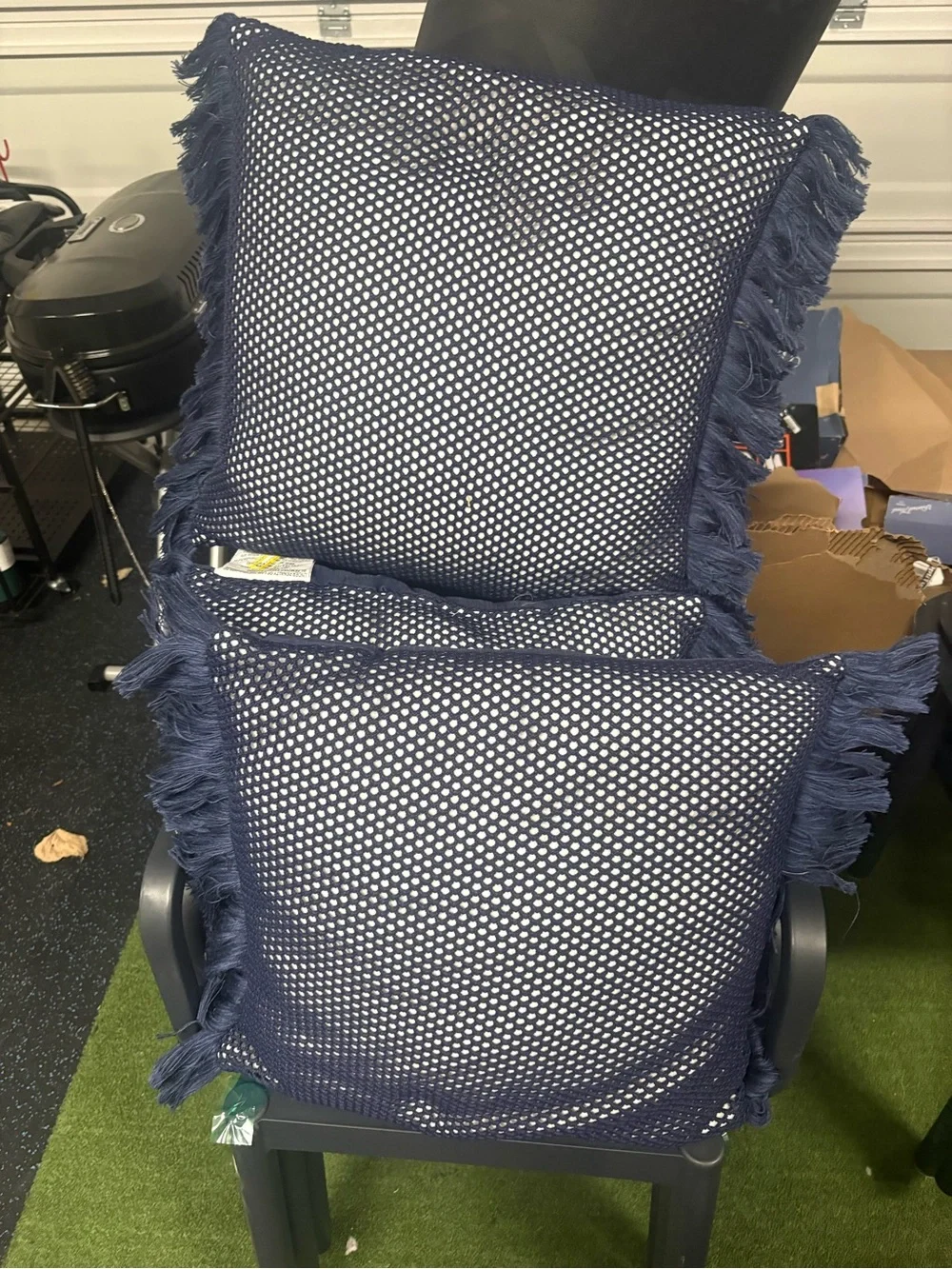 Three Outdoor Knited Pillows
